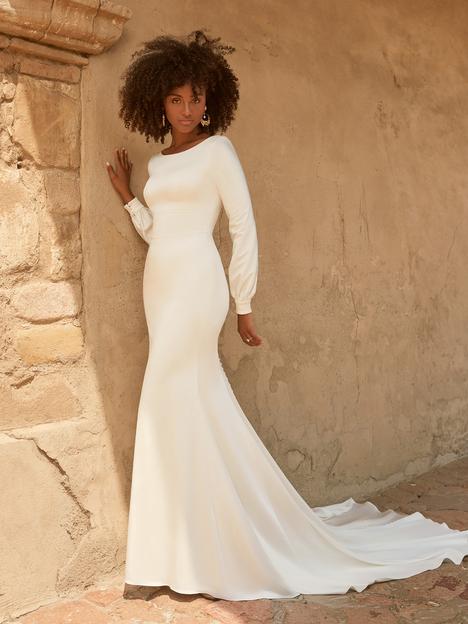 Backless Long Sleeve Ivory Wedding Dresses Modest 3/4 Sleeve Wedding Gowns  – SheerGirl