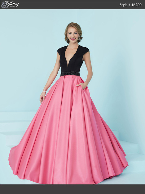 black pink gown