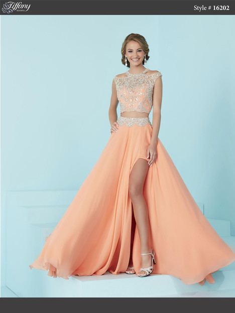 16202 (sherbet) Prom Dress by Tiffany Designs | The Dressfinder (the US &  Canada)