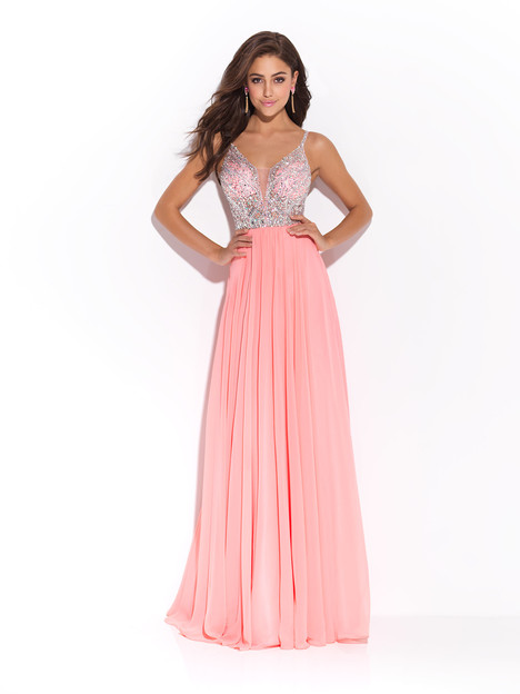 salmon prom dress