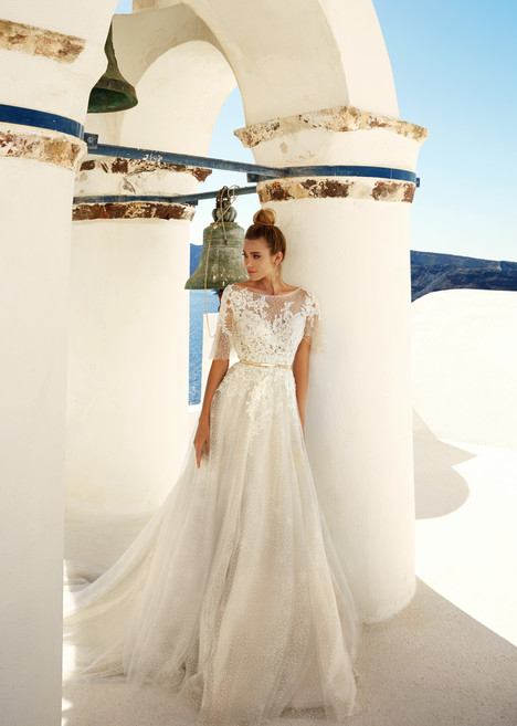 White Wedding Dress by Eva Lendel Santorini