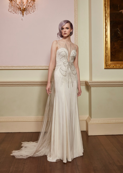 pearl beaded prom dress Strappy-Back Long Prom Dress with Pearl Embellishments White / 2 main image 0