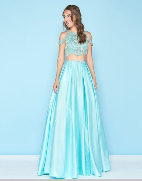 aqua evening gown