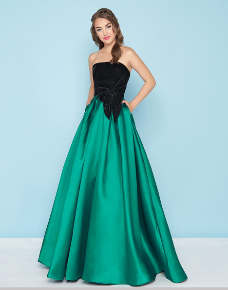 teal and black prom dress