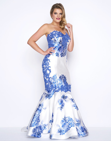 77173F (Blue + Floral) Prom Dress by ...