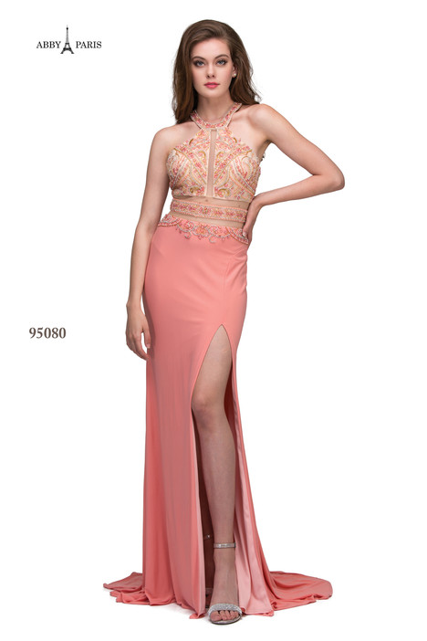 95080-Coral Prom Dress by Abby Paris 