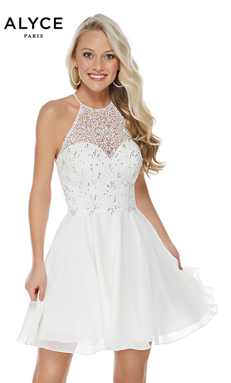 semi formal dresses white