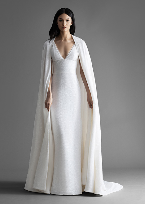 bridal gown with cape